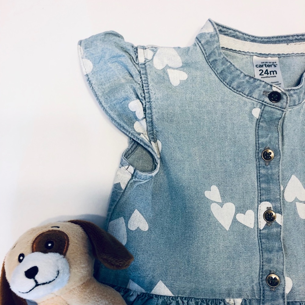 🎀 Adorable denim blue heart dress. - Picture 3 of 5
